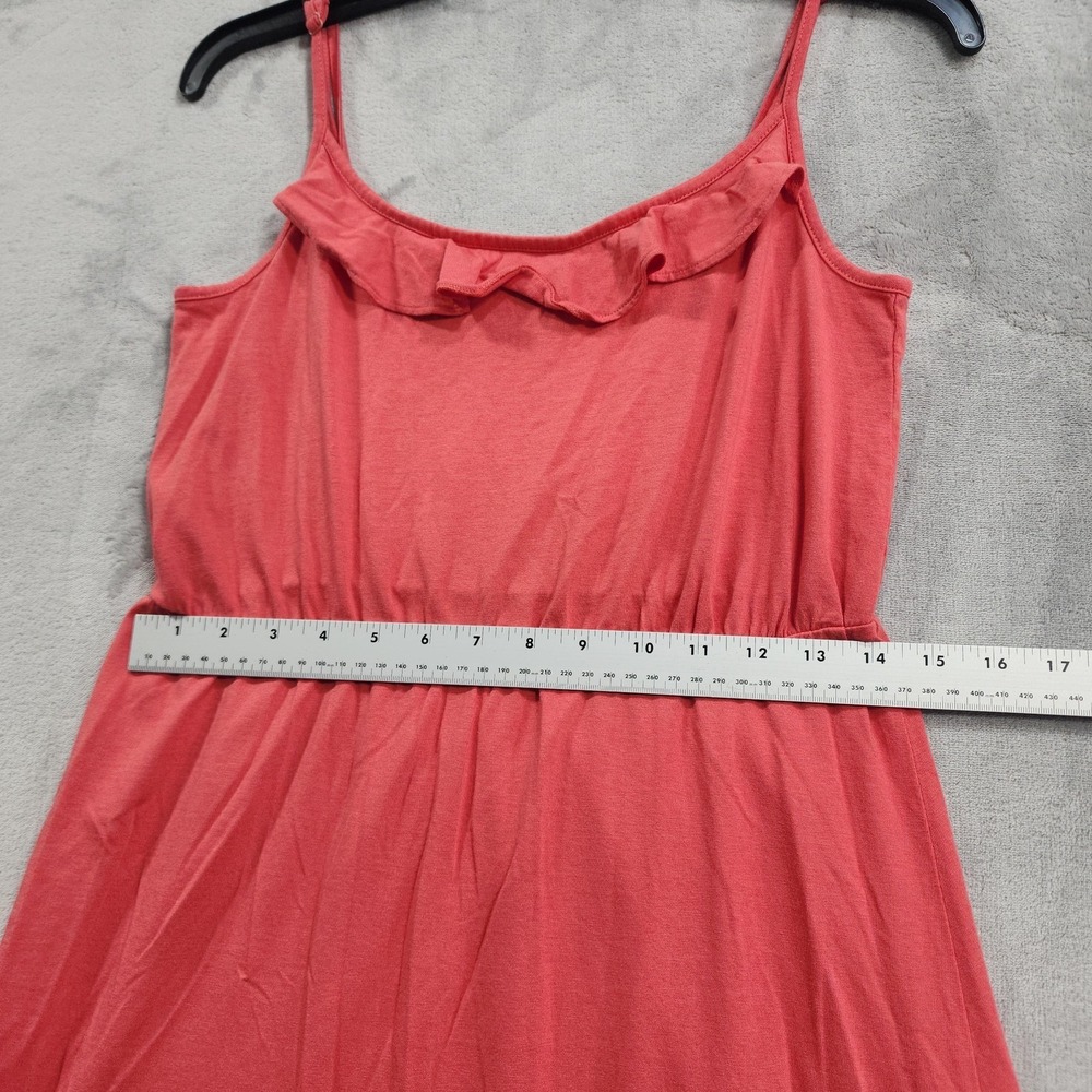 LOFT Dress Womens SP PETITE Pink Coral Ruffled Scoop Neck Sundress Preppy Casual - Picture 8 of 10